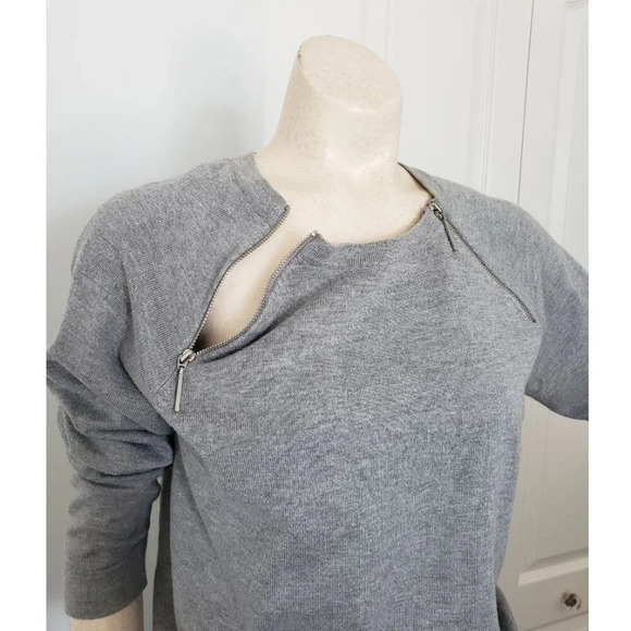 Mohito Gray Zipper Neck Sweater  Funky Off shoulder - Picture 5 of 11